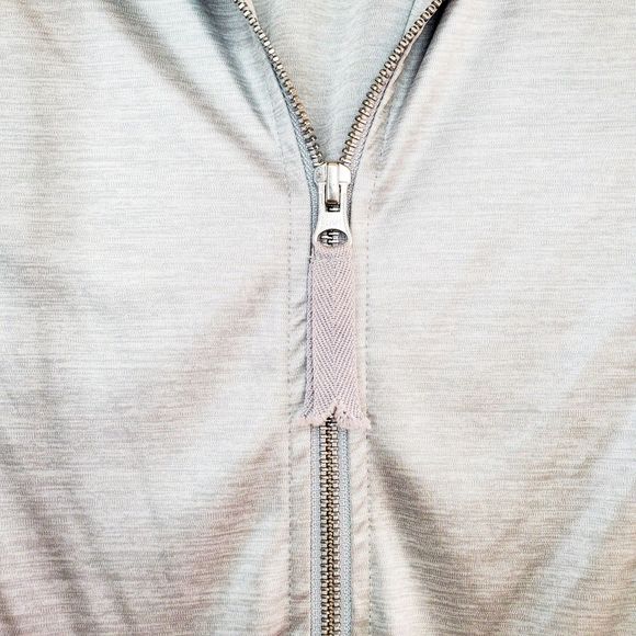 ADAM Adam Lippes Silver Full Zip Jacket Lightweight Athletic Gym Casual Top SZ 1 - Picture 4 of 9